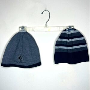 Gray and Black Adult Beanie Set